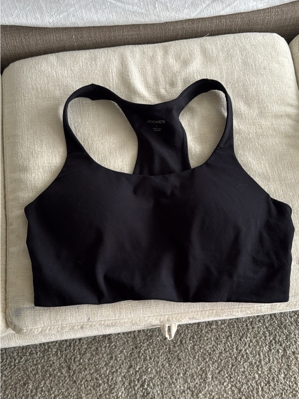 Jockey Black Racerback Compression Sports Bra